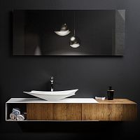 Wall-hung washbasin cabinet ICONoakcontemporarywithout door