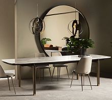 Contemporary table MIRAGEwoodmetalmarble