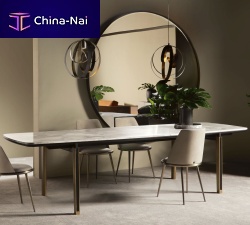 Contemporary table MIRAGEwoodmetalmarble