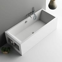 Free-standing bathtub AQUARIUSback to wallfor homesprofessional