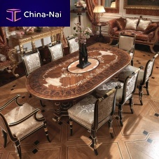 Classic dining table F174woodenwooden basemetal base