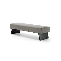 Contemporary upholstered bench NEW IN TOWNleathermetalgray