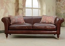 Traditional sofa BEAULIEUfabricleatherbrown