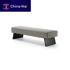 Contemporary upholstered bench NEW IN TOWNleathermetalgray