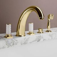 Double-handle bathtub mixer tap FORTUNY 000RBFN043CRdeck mountedgold-plated brassbathroom