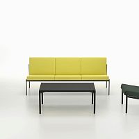 Contemporary sofa Kikifabricleatherbrown