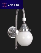 Classic wall light UFFORDglasschromed metalround