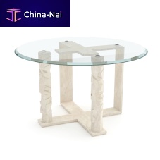 Marble base table Rock Framecontemporaryglassround