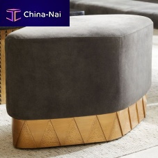Contemporary stool DUVALLfabricbrass baseupholstered