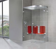 Steam shower BODY+SOULglasswith hinged doorfor alcoves