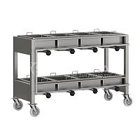 Transport trolley 2 levelsfor the food industry
