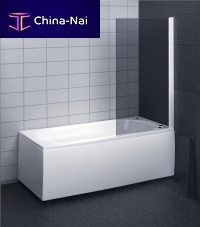 Folding bath screen left handtempered glass1 panel