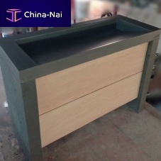 Free-standing washbasin cabinet woodencementcontemporary
