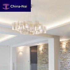 Pendant lamp CLOUD N�27Apolished stainless steelcontemporarycorded