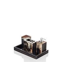 Brass bathroom set IRISebonylacquered woodcommercial