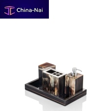 Brass bathroom set IRISebonylacquered woodcommercial