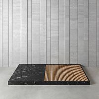Rectangular shower base CAMPIAROraisedmarblewooden