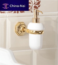 Home soap dispenser EVANwall-mountedbrassceramic