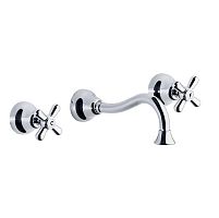 Double-handle washbasin mixer tap 3120Cwall-mountedchrome-plated brassnickel