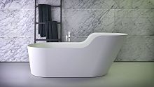 Oval bathtub GLOW SYMETRICALfree-standingacrylic resinSolid Surface