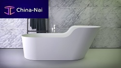 Oval bathtub GLOW SYMETRICALfree-standingacrylic resinSolid Surface