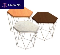 Contemporary side table FACET ROCKteakpentagonalhome