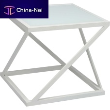 Contemporary side table JACKIE glassaluminiumaluminum base