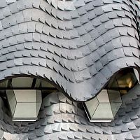 Zinc roofing elZinc Astur®pitchedroundedzinc-titanium