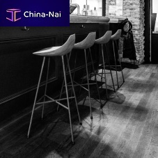 Contemporary bar stool HAUTEVILLEconcreteiron basewooden base