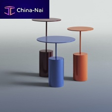 Contemporary side table Cocktailsheet metalsheet metal baseround