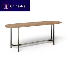 Contemporary side table Borromeometalwoodenmetal base
