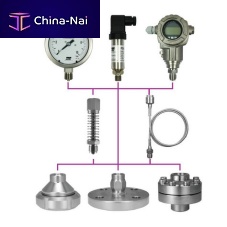 Diaphragm seal with flange connection WKfor pressure gaugesfor the food industry