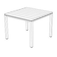 Contemporary dining table teakteak basesquare