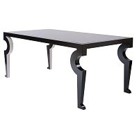 Contemporary dining table SPHINXlacquered glassbeech baserectangular
