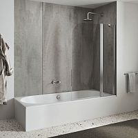 Pivoting bath screen LIGHT Vtempered glass1 panelclear glass