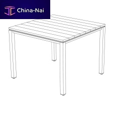 Contemporary dining table teakteak basesquare