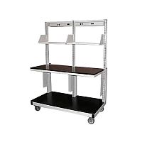 Laboratory cart ALPHAshelfwith swivel casters