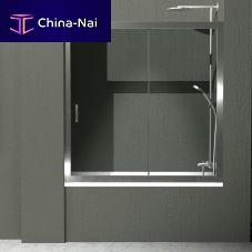 Sliding bath screen 252fixedtempered glass2 panels
