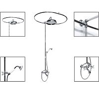Wall-mounted shower set RV119traditionalwith hand showerwith fixed shower head