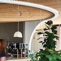 Solid wood suspended ceiling GRILL EXCLUSIVE-LINEpanelstripfloating