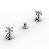 Double-handle bidet mixer tap 2002 BBX-050countertopchromed metalbathroom
