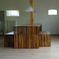 Contemporary bench BAS wooden