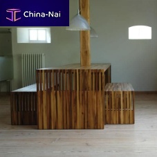 Contemporary bench BAS wooden