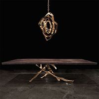 Contemporary dining table THE GROLIERwalnutlacquered woodbronze