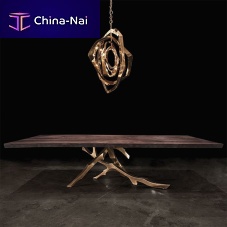 Contemporary dining table THE GROLIERwalnutlacquered woodbronze