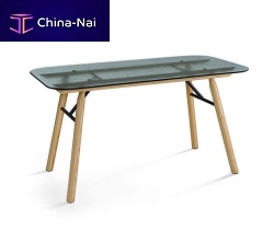Contemporary desk SUITEashglass4-legged