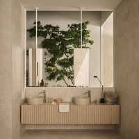 Double washbasin cabinet Delfo Piano Rettangolarewall-hungoakceramic
