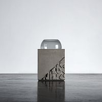 Contemporary side table CURBblown glassfiber-reinforced concretefiber-reinforced concrete base