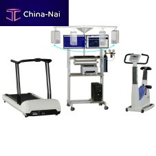 Cardio-respiratory stress test equipment with treadmillwith exercise bike