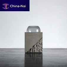 Contemporary side table CURBblown glassfiber-reinforced concretefiber-reinforced concrete base
